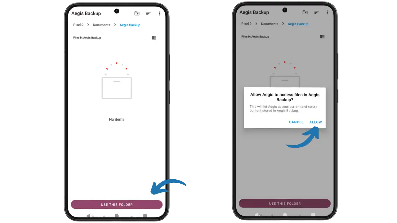 Sélection du dossier de sauvegarde