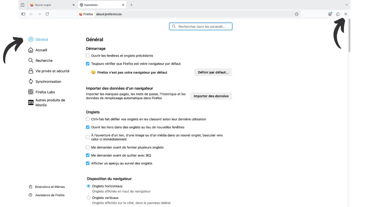 Paramètres généraux