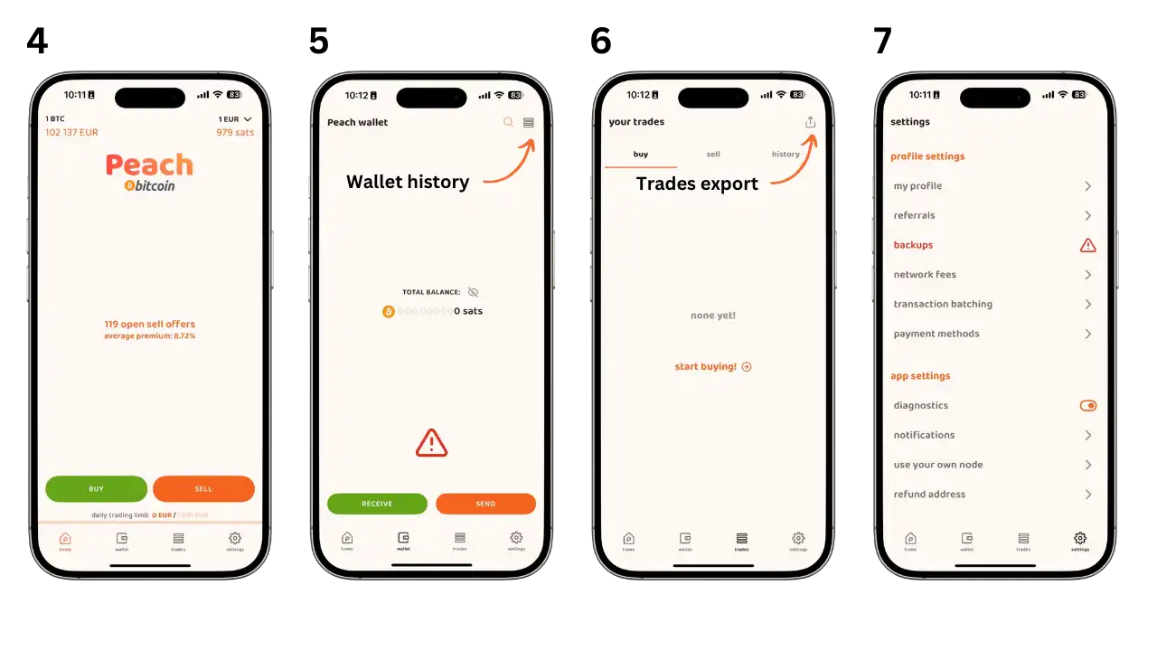Navigation dans l'application