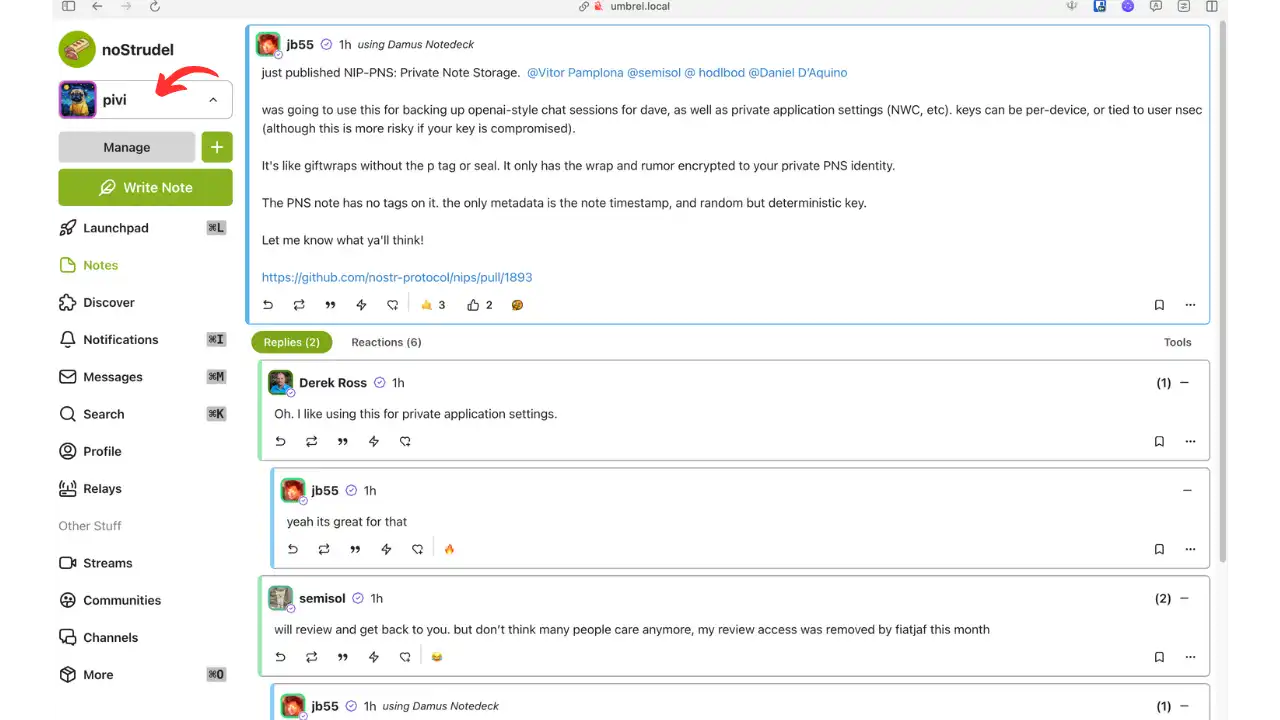 Configuration de NWC dans noStrudel - Étape 1